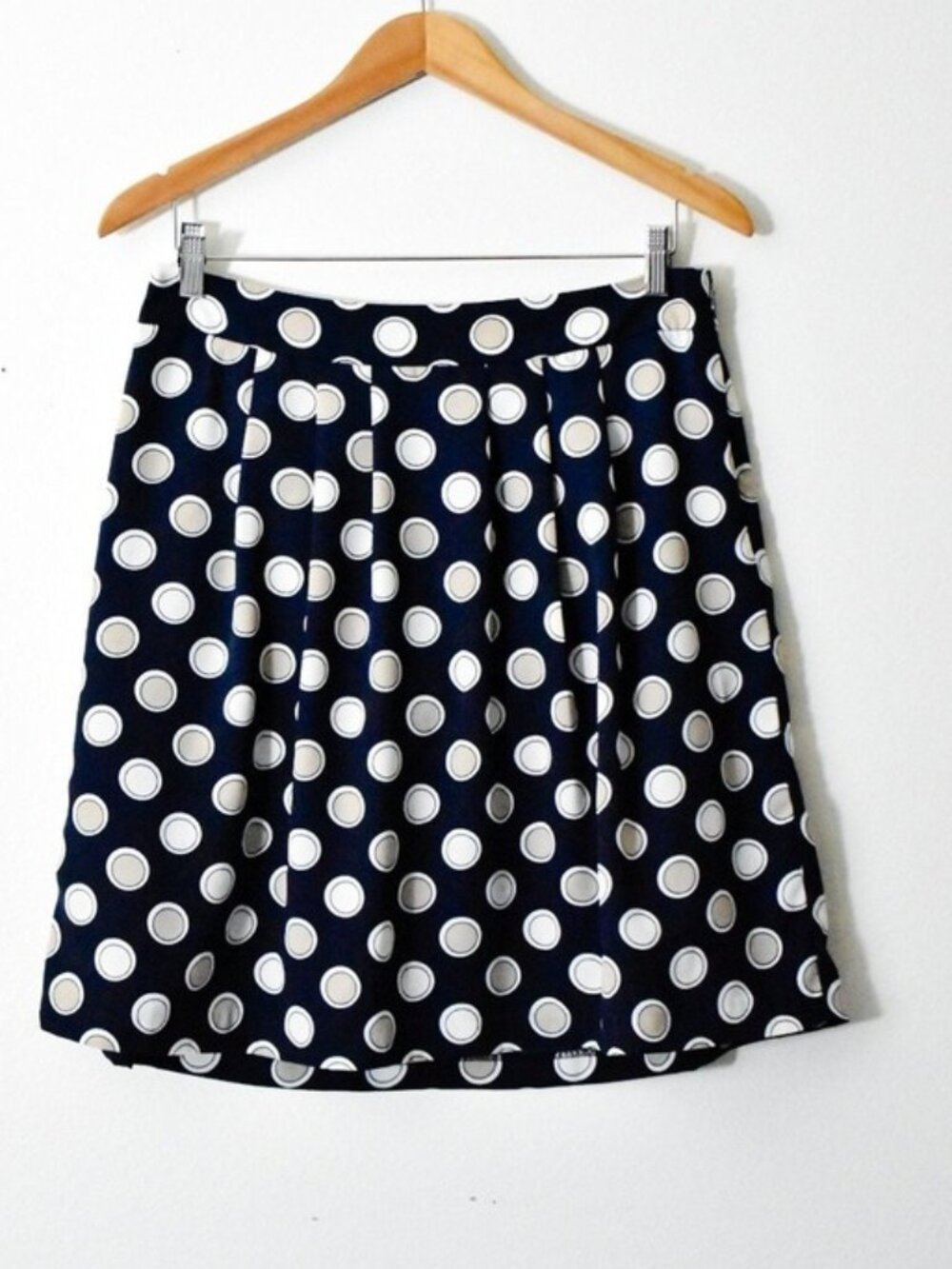 Skirt Women 10 Navy Blue Excellent Polka Dot